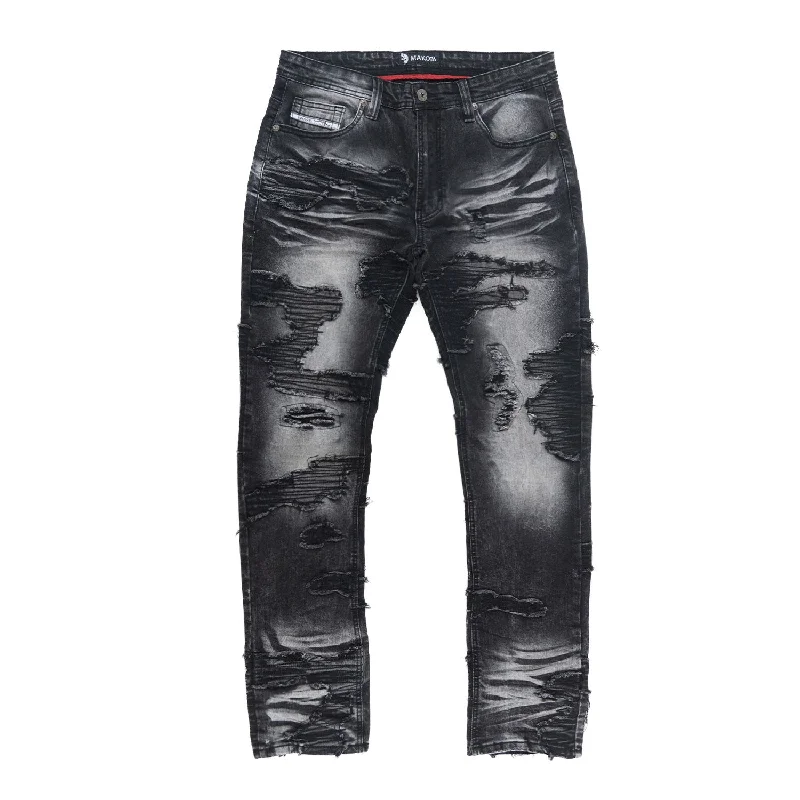 Classic Denim Pants-M1781 Prato Jeans - Black Wash