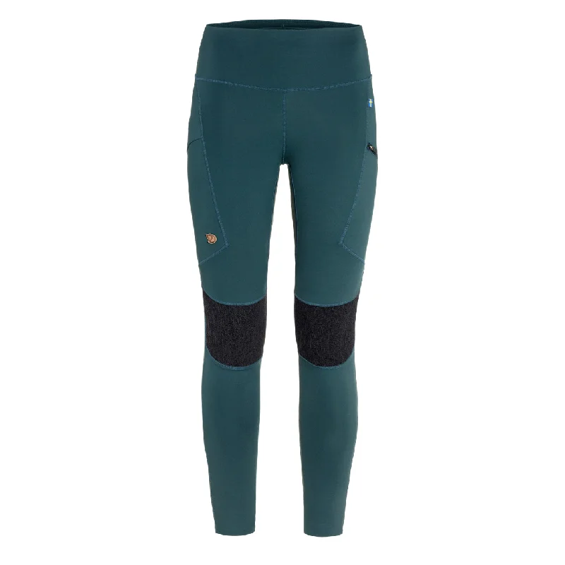 Outdoor Hiking Pants-Fjallraven Womens Abisko Trekking Tights HD Mountain Blue