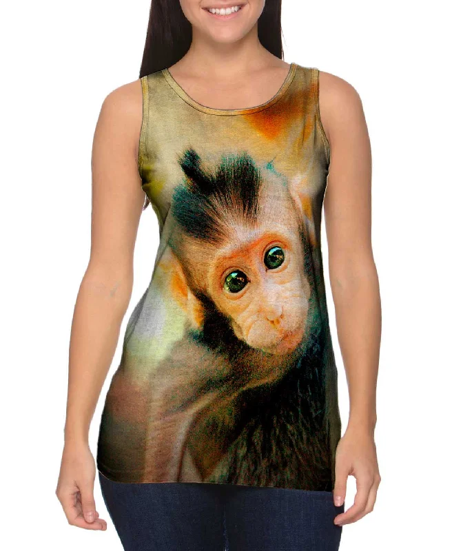 Relaxed Fit Sports Tank-Curious Baby Monkey