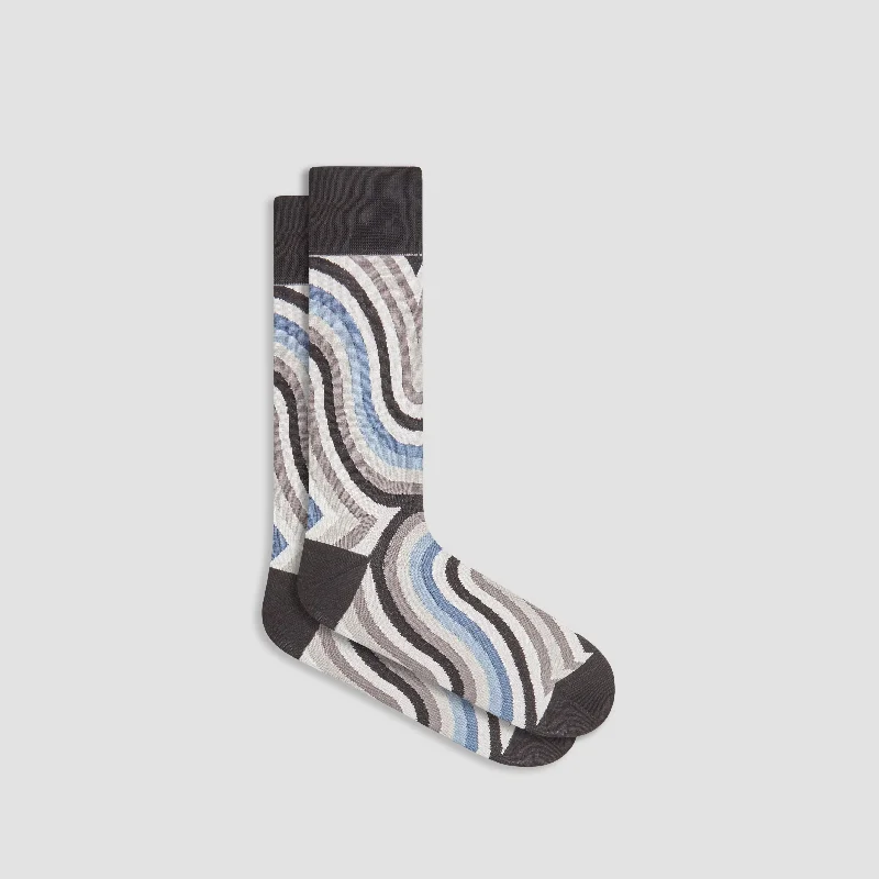 Trendy Crew Socks-Serpentine Stripe Mid-Calf Socks