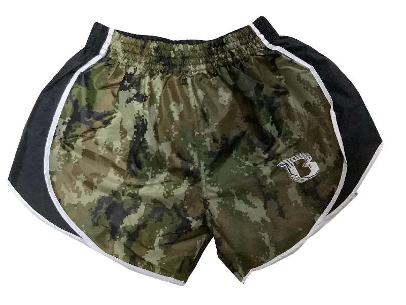 Relaxed Fit Casual Shorts-Booster Shorts Retro Hybrid Karo Green