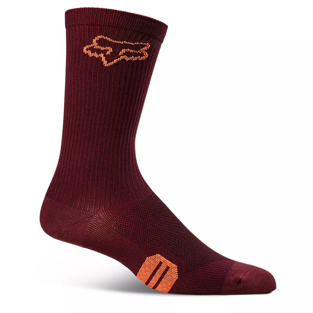 Relaxed Fit No-Show Socks-Fox Racing 8" Ranger Sock - Womens - Dark Maroon