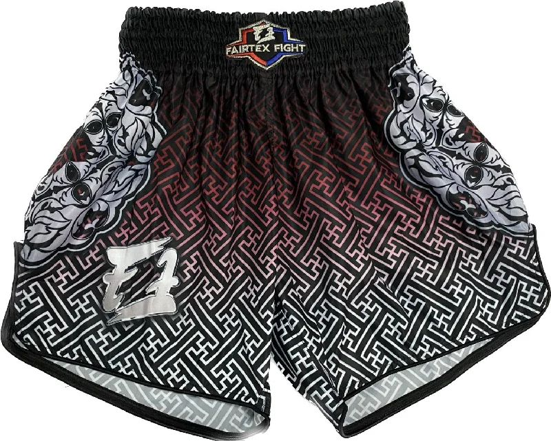 High-Waisted Shorts-Fairtex Fight Shorts FFS Red Silver