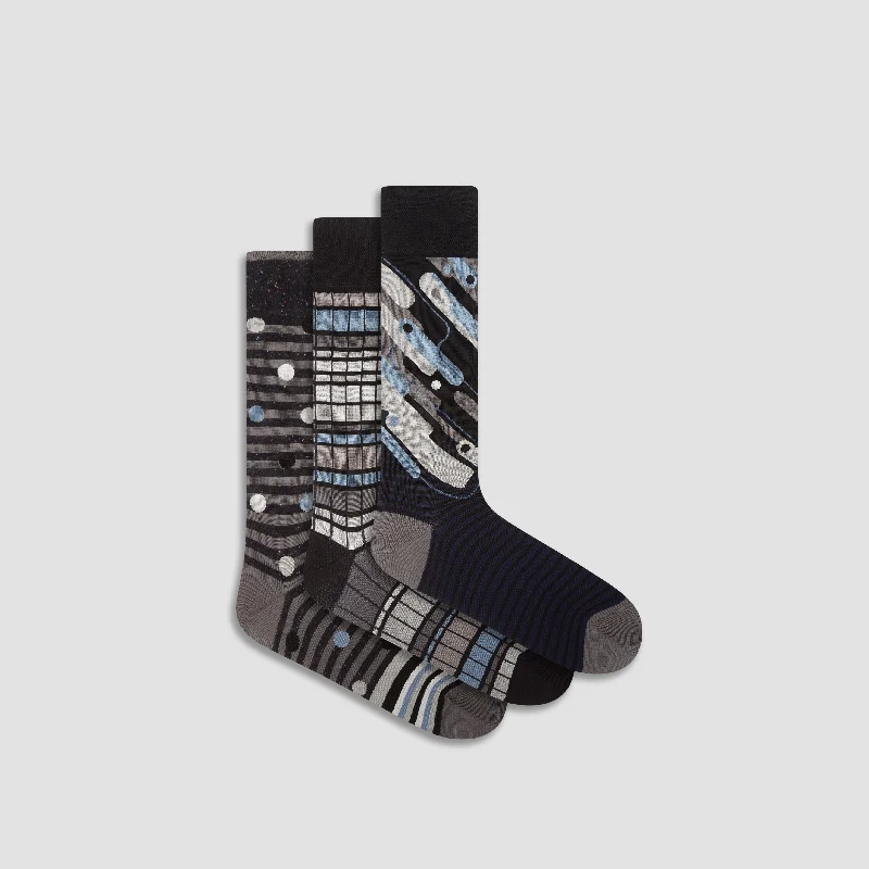 Custom Printed Socks-Three-Pair Assorted Sock Box