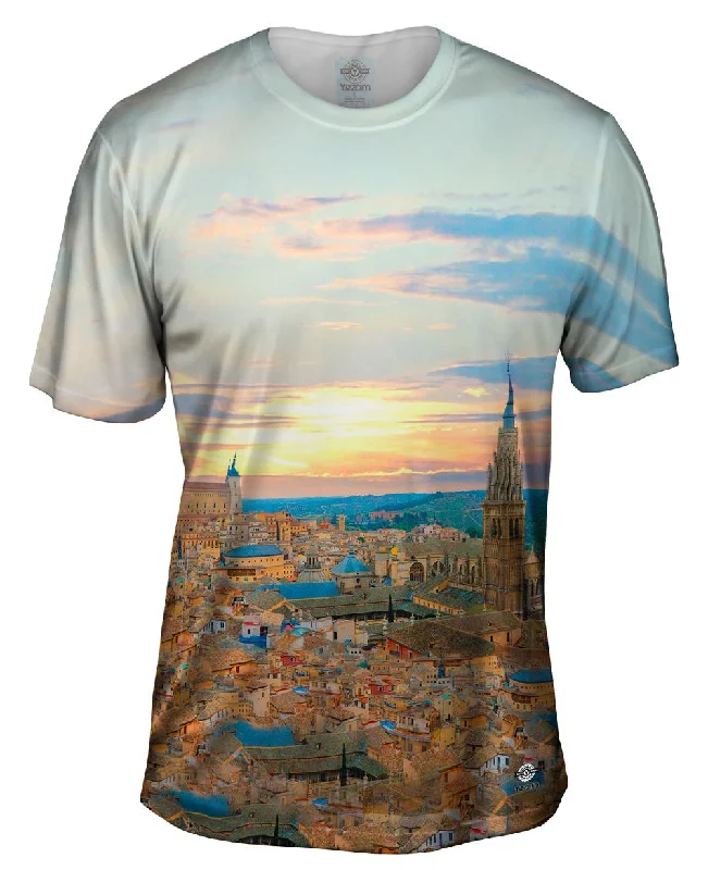 Adventure Graphic T-shirt-Toledo Skyline Spain Panorama