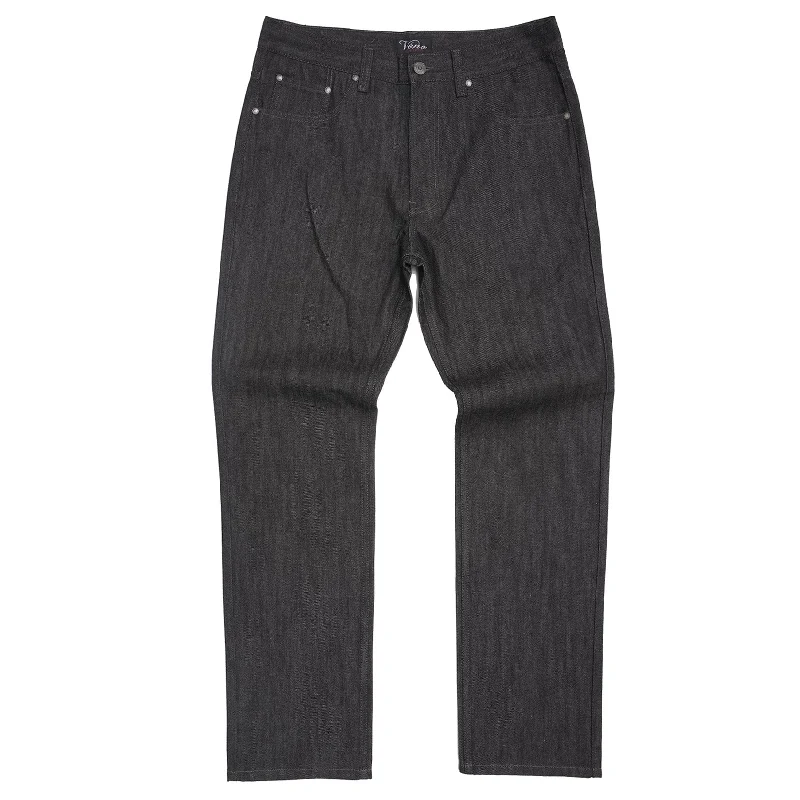 Soft Fleece Pants-V1761 Veno Twill Denim Jeans - Black