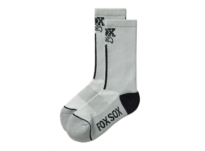 Comfortable Sports Socks-Fox Factory Transfer Coolmax 7" Sock - Gray - 2022