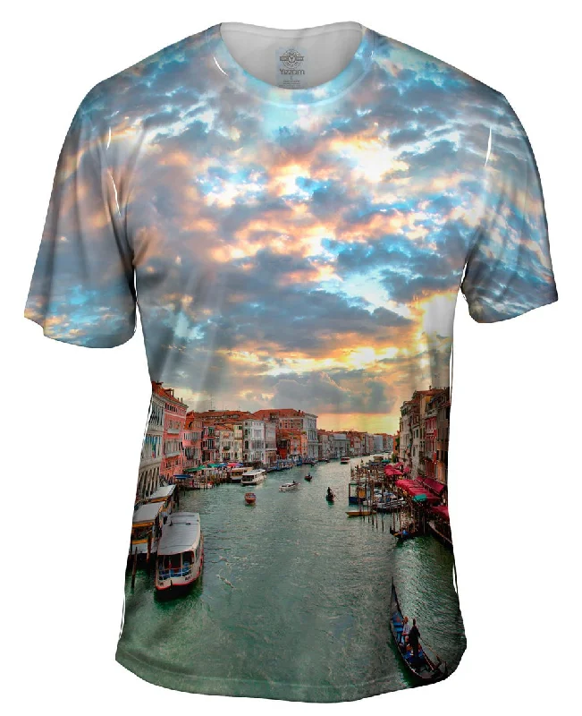 Classic White T-shirt-Italian Venice Canal