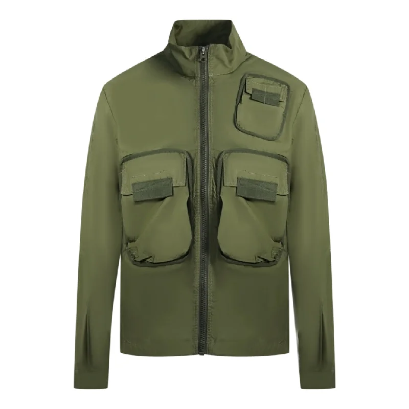 Lightweight Running Jacket-G Star Bound Pocket Track Green Bomber Jacket