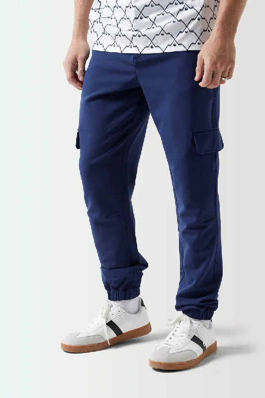 Soft Cotton Lounge Pants-Cargo Golf Trouser - True Navy