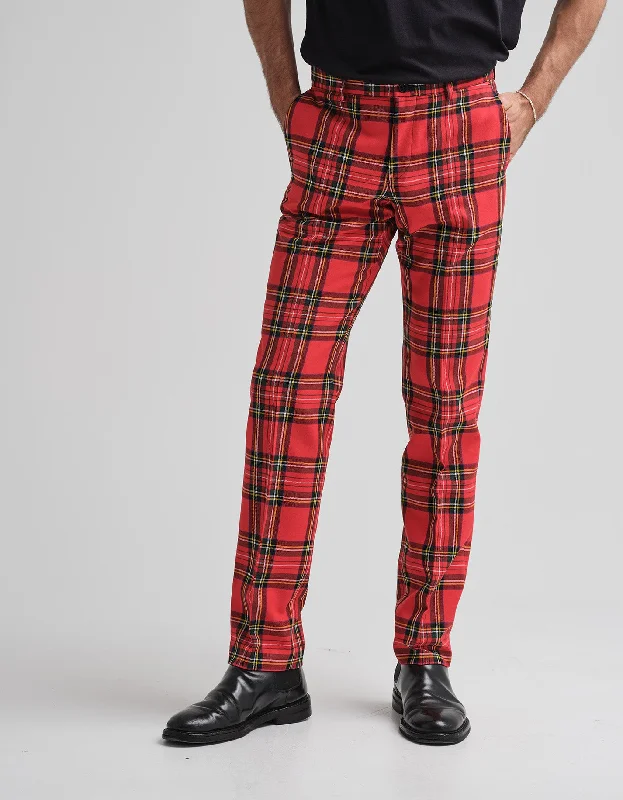 Sports Team Pants-Stewart Royal Red Tartan Trouser