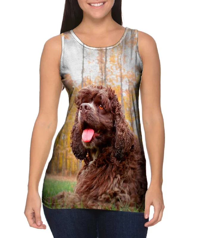 Relaxed Fit Sports Tank-Cockerspaniel In Woods