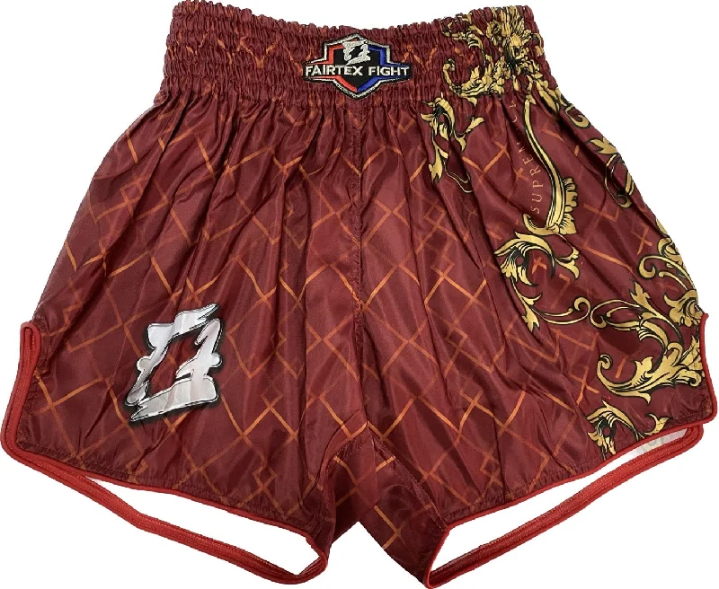 Classic Black Shorts-Fairtex Fight Promotion Shorts Supreme Power Red