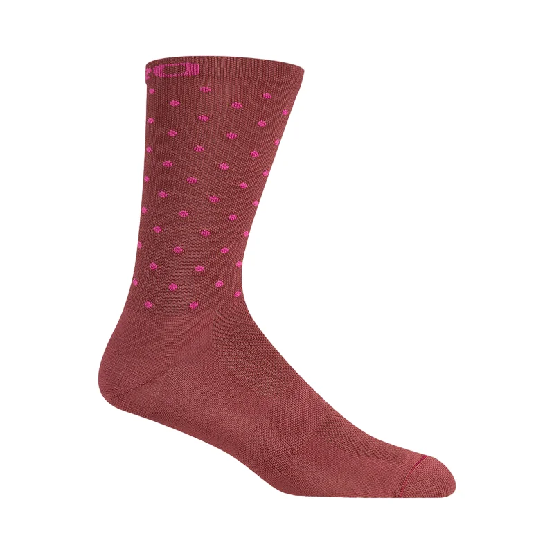 Fashionable Sports Socks-Giro Comp Racer 6" High Rise Sock - Dark Cherry-Raspberry