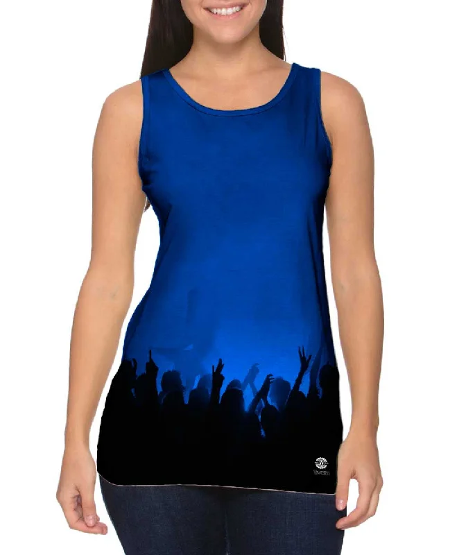 Relaxed Sleeveless Shirt-Edm Music Makes The Crowd Blue