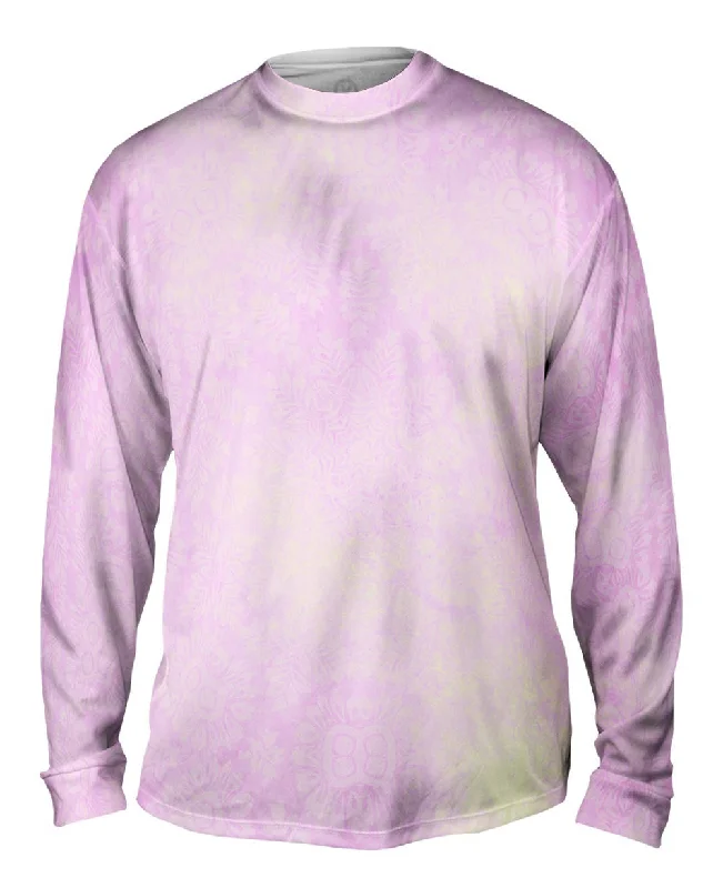 Athletic Gym Long Sleeve Shirt-Floral Goddess Pink Beige