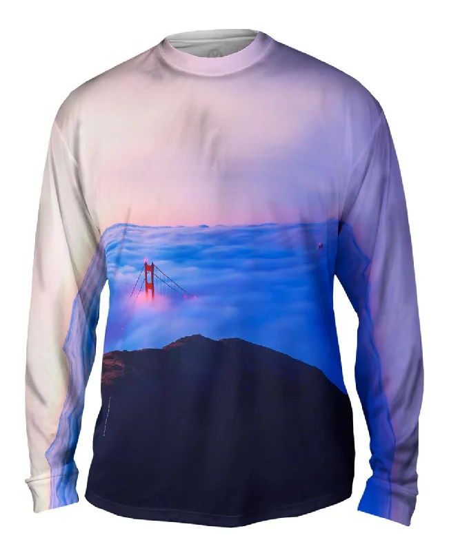 Stylish Henley Long Sleeve-Golden Gate Bridge From Marin Headlands At Sunrise