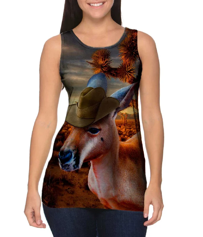 Relaxed Fit Sleeveless Top-Crocodile Dundee Kangaroo