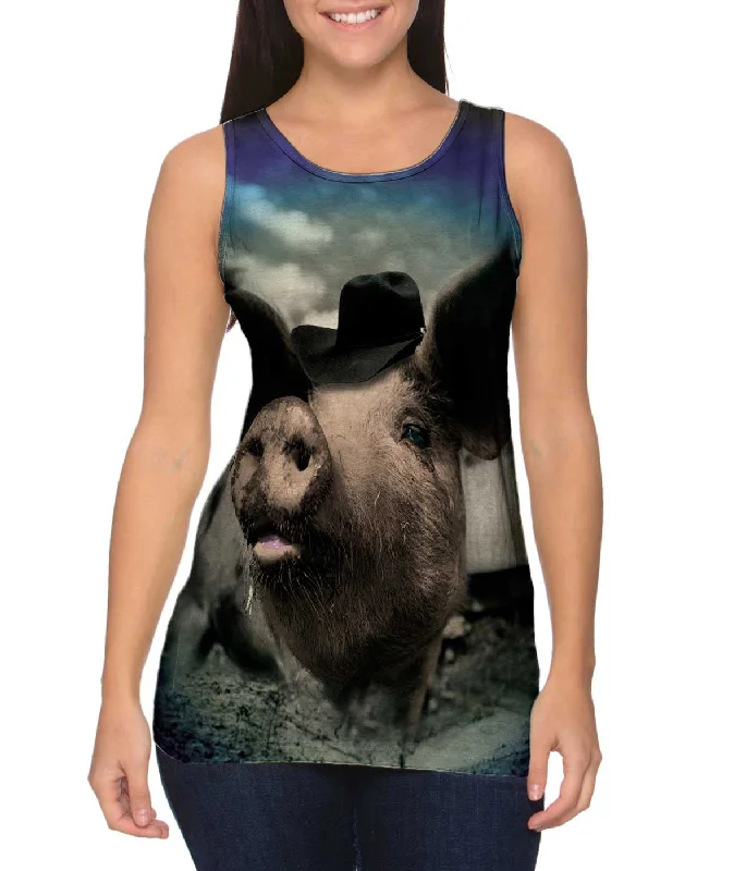 High-Quality Athletic Tank-Cowboy Pig