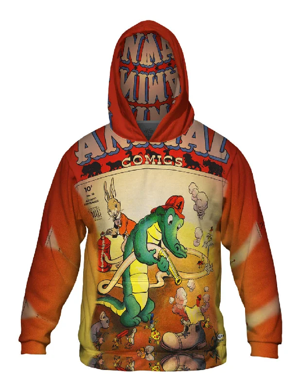 Casual Comfort Hoodie-Alligator Fun Comic Retro