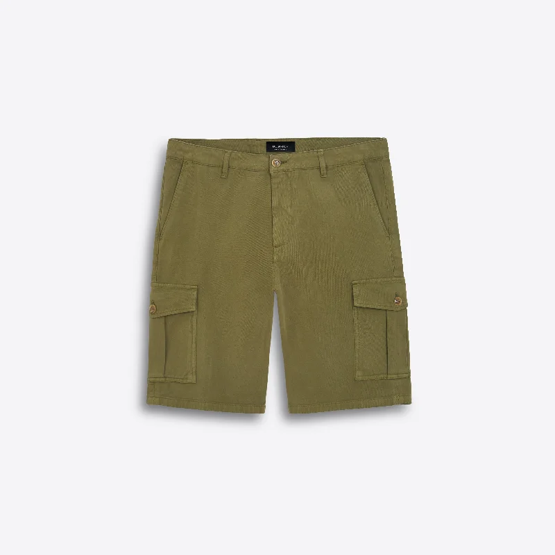 Slim Fit Shorts-Solid Cargo Shorts