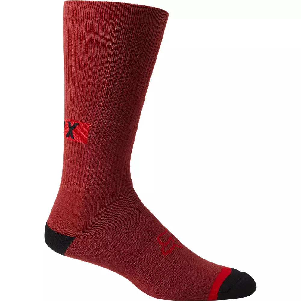 High-Quality Running Socks-Fox Racing 10" Defend Crew Sock - Red Clay