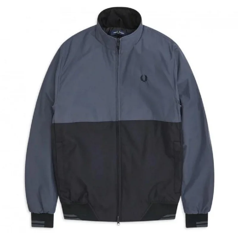 Graphic Print Jacket-Fred Perry J7506 491 Panel Block Grey Jacket