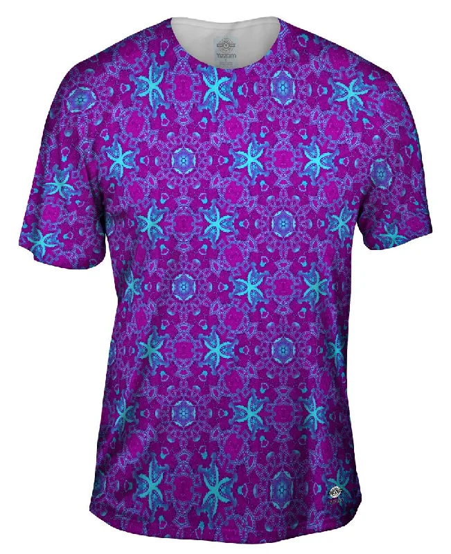 Streetwear T-shirt-Turq Ocean Pattern