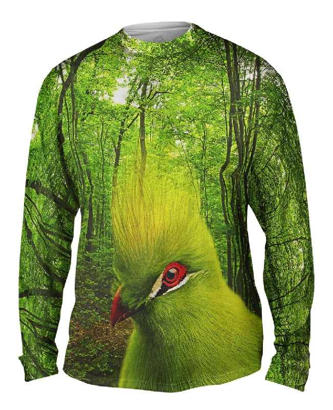 Casual Style Long Sleeve Top-Green Bird Forest