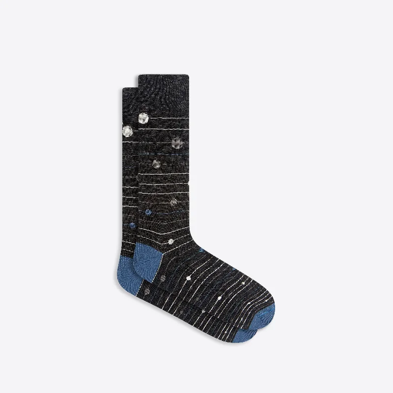 Soft Stretch Socks-Stripe and Dot Mid-Calf Socks