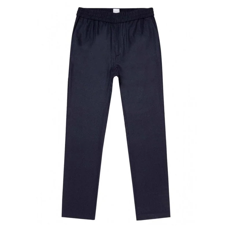 Trendy Wide-Leg Pants-Sunspel Drawstring Trouser Navy 6