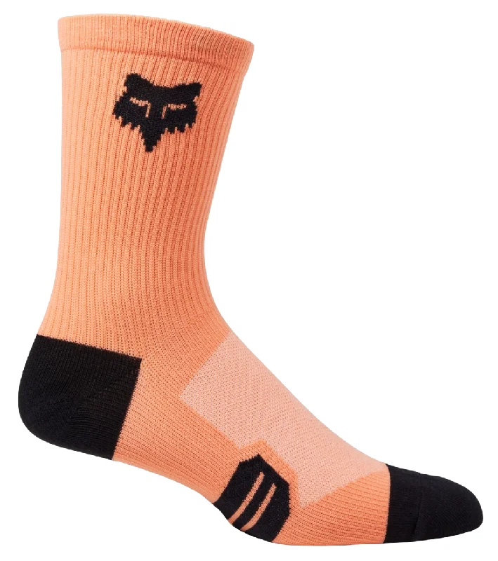 Custom Logo Ankle Socks-Fox Racing 6" Ranger Sock - Day Glo Orange