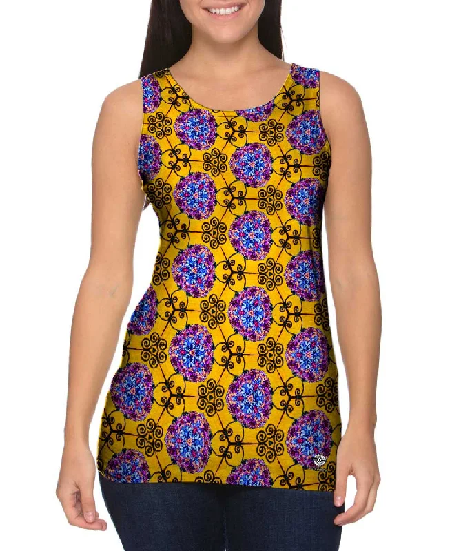 Fashionable Workout Sleeveless-Diamond Golden Gates Pattern