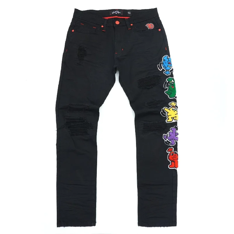 Soft Stretch Lounge Pants-F1750 Frost Money Dance Denim Jeans - Black/Black