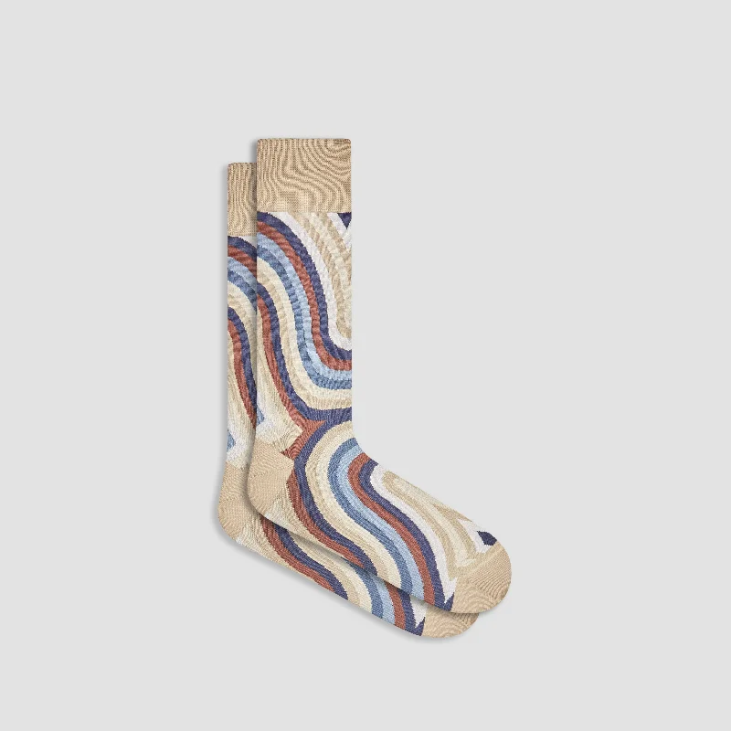 Trendy Funky Socks-Serpentine Stripe Mid-Calf Socks