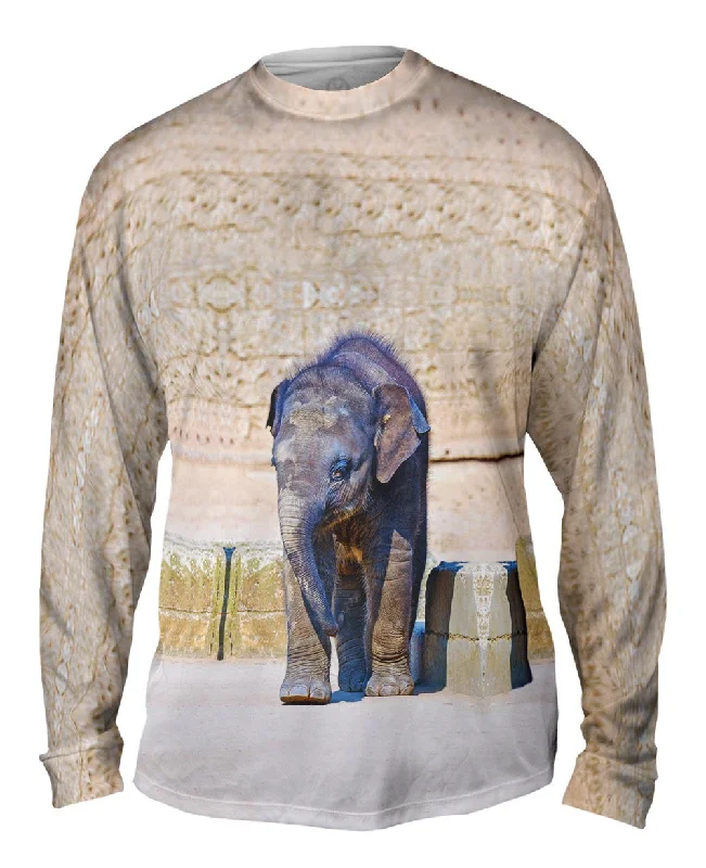 Custom Printed Long Sleeve-Elephant Baby Wanderer