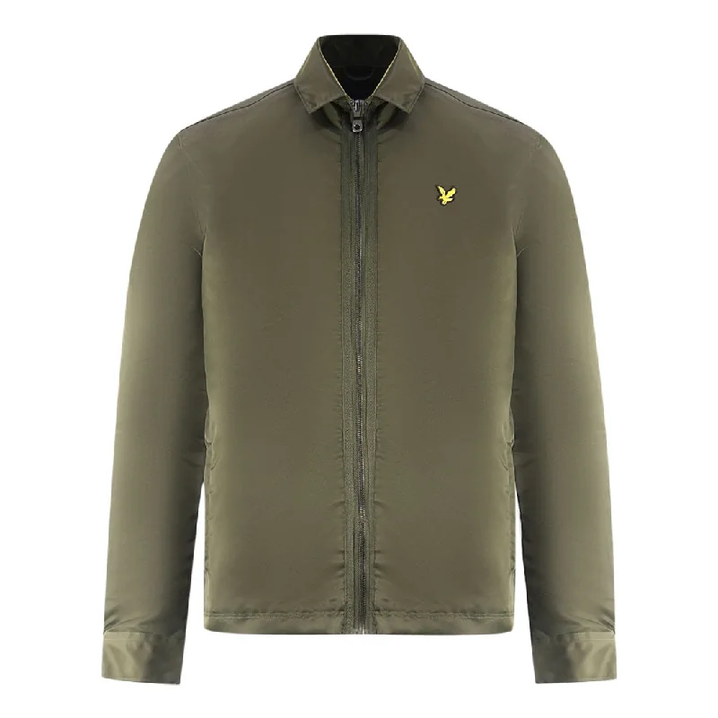 Comfortable Sweatshirt Jacket-Lyle & Scott Lightweight Nylon Trek Green Jacket