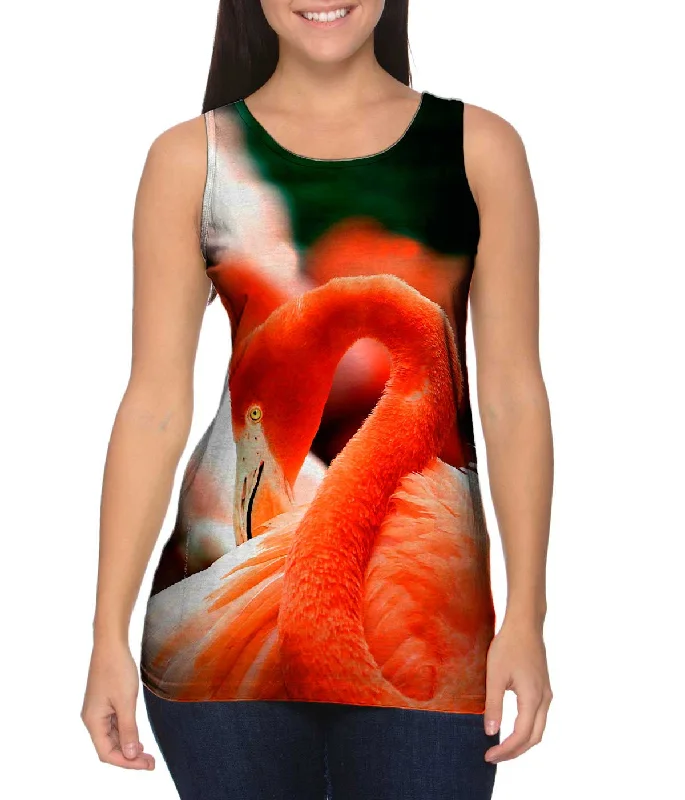 Custom Printed Tank Top-Classic Flamingo Feathers