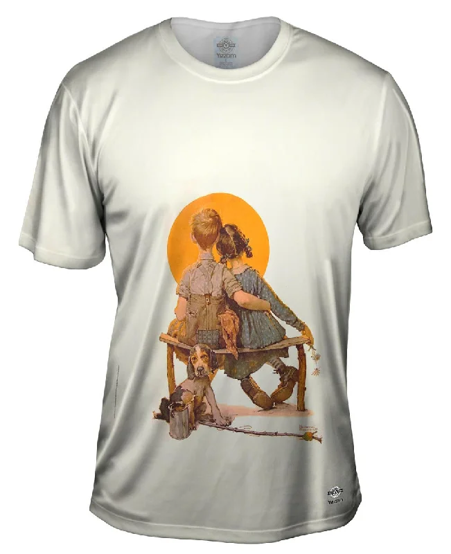 Nature Lover T-shirt-Norman Rockwell - "Boy and Girl Gazing at the Moon" (1922)