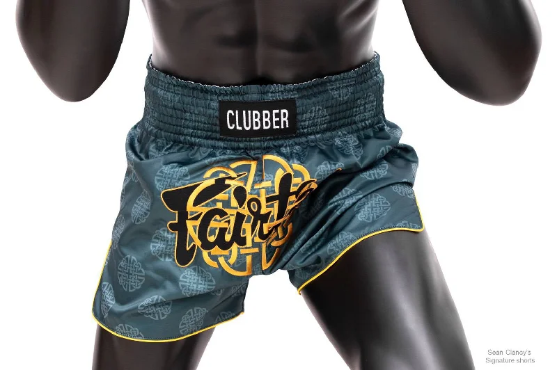 Light Cotton Shorts-Fairtex Shorts BS1915 Green Clubber