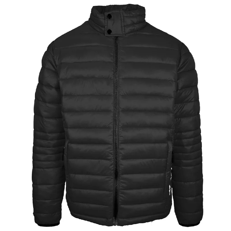 Versatile Travel Jacket-Plein Sport Plain Padded Black Jacket