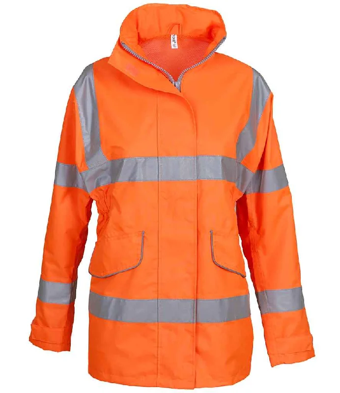 Cool Varsity Letterman Jacket-Yoko Ladies Hi-Vis Executive Jacket | Orange