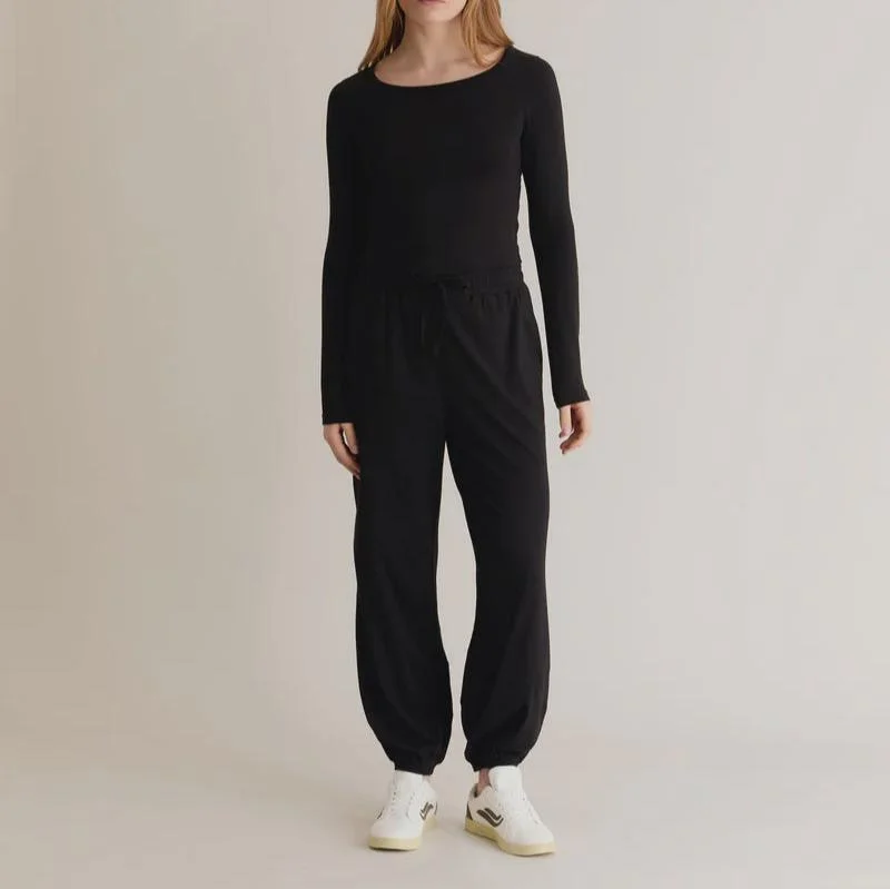 Relaxed Fit Beach Pants-Komodo Teresa Black Joggers