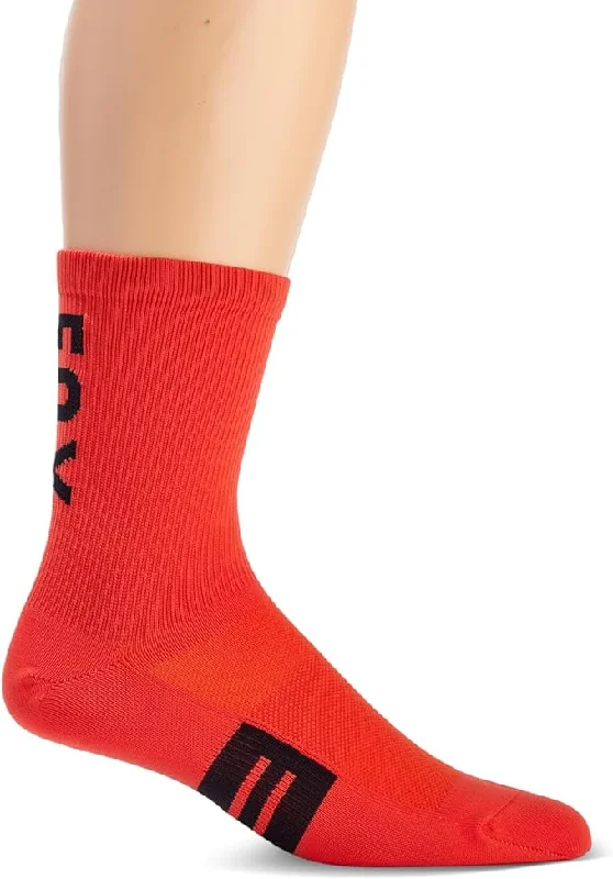 Comfortable Everyday Socks-Fox Racing 6" Flexair Merino Sock - Orange Flame