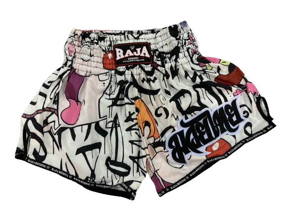 Loose Fit Beach Shorts-Raja Muay Thai Shorts Cute Monster R02