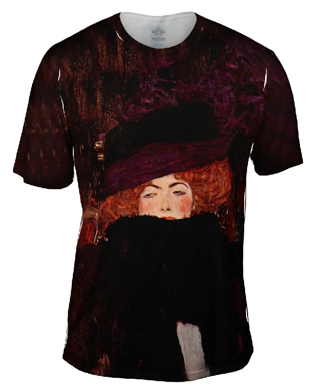 Statement Graphic T-shirt-Gustav Klimt -"Lady with Hat and Featherboa" (1909)