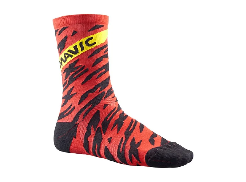 Warm Thermal Winter Socks-Mavic Deemax Pro 7" High Sock - Black-Fiery Red