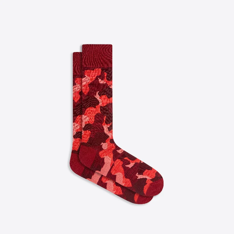 Casual Lounge Socks-Camouflage Mid-Calf Socks