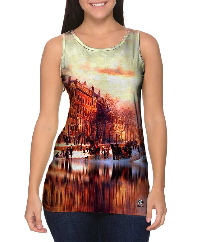 Relaxed Sleeveless Shirt-Cornelis Springer - "View On Heerengracht In Amsterdam"