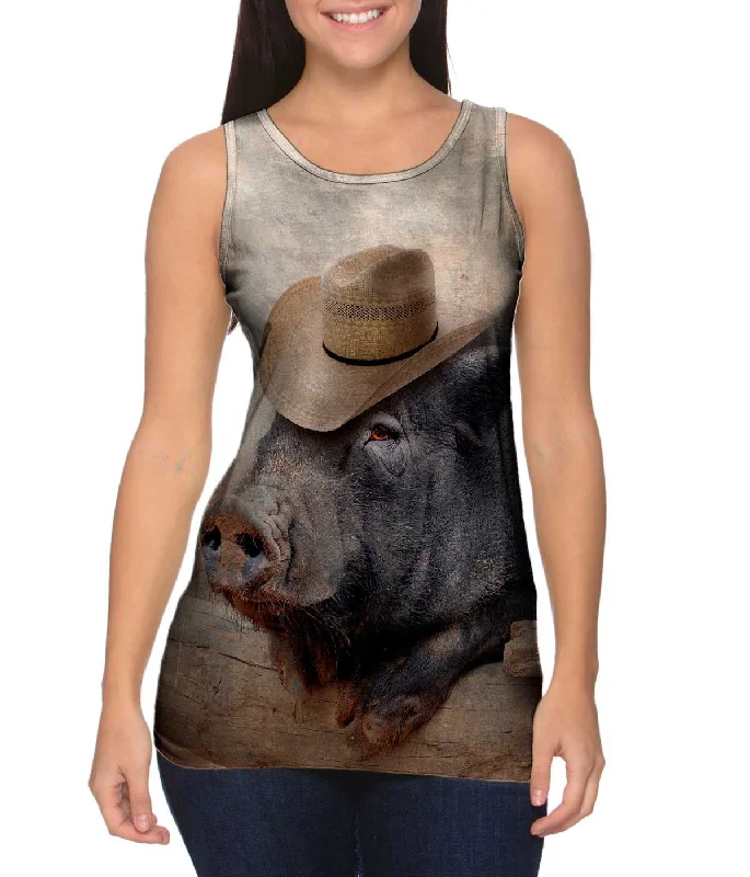 Fashionable Sports Tank-Cowboy Saloon Pig